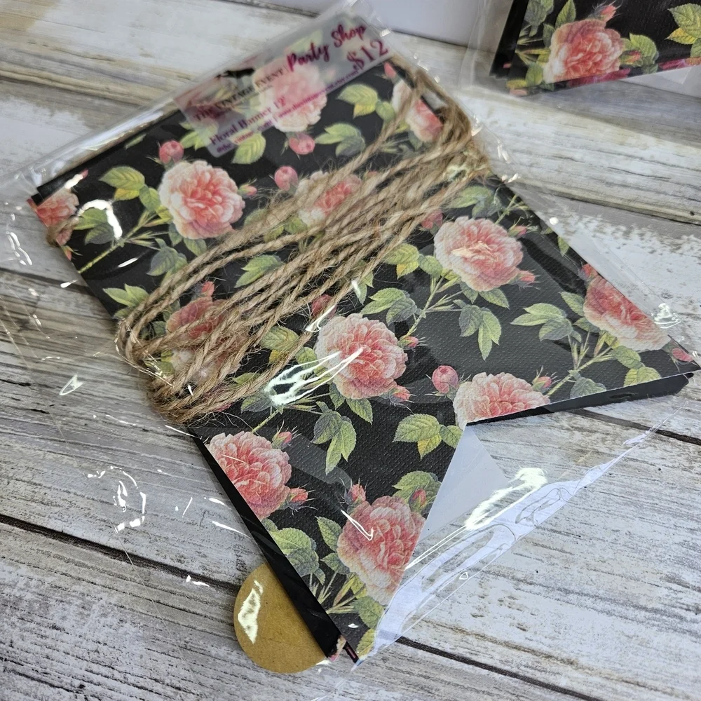 Floral Banner with Pink Peonies